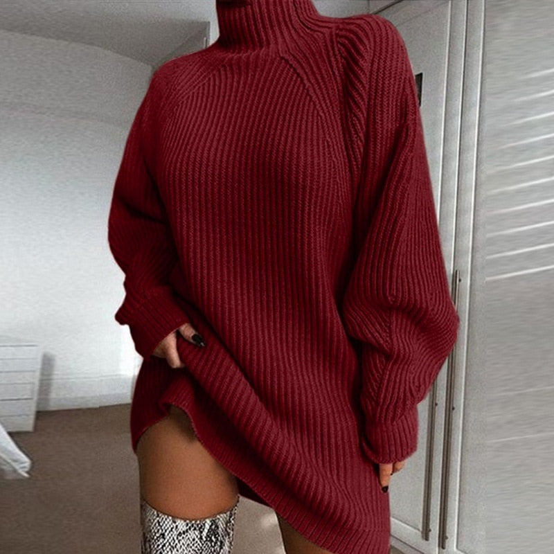 Prairie | Women Turtleneck Mini Knit Dress