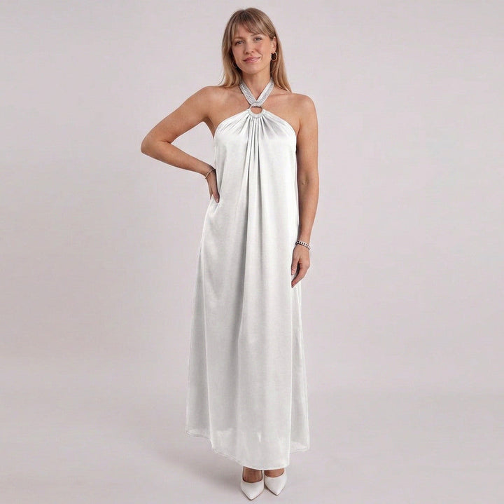 Esperanza | Women Ring Halter Maxi Fall Wedding Guest Dress