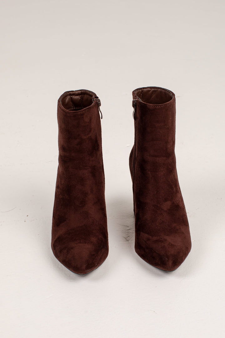 Jolanda Women Faux Suede Block Heel Side Zip Winter Boots