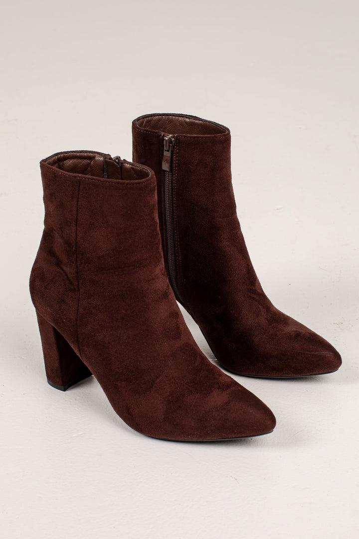 Jolanda Women Faux Suede Block Heel Side Zip Winter Boots