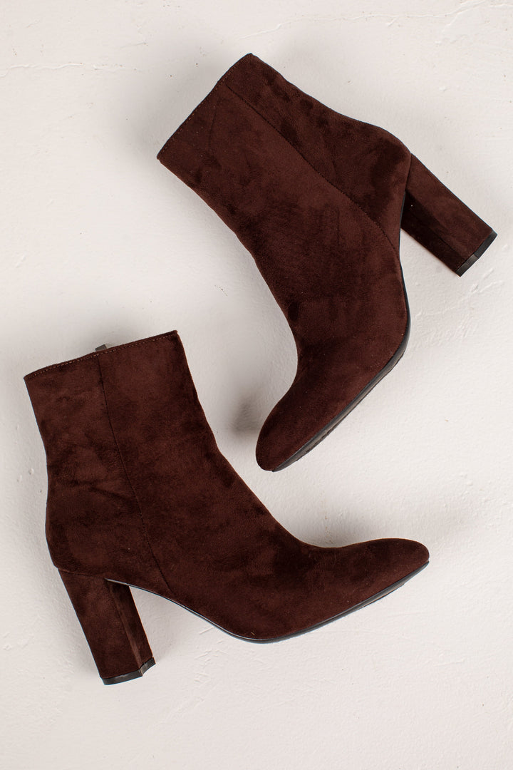 Jolanda Women Faux Suede Block Heel Side Zip Winter Boots