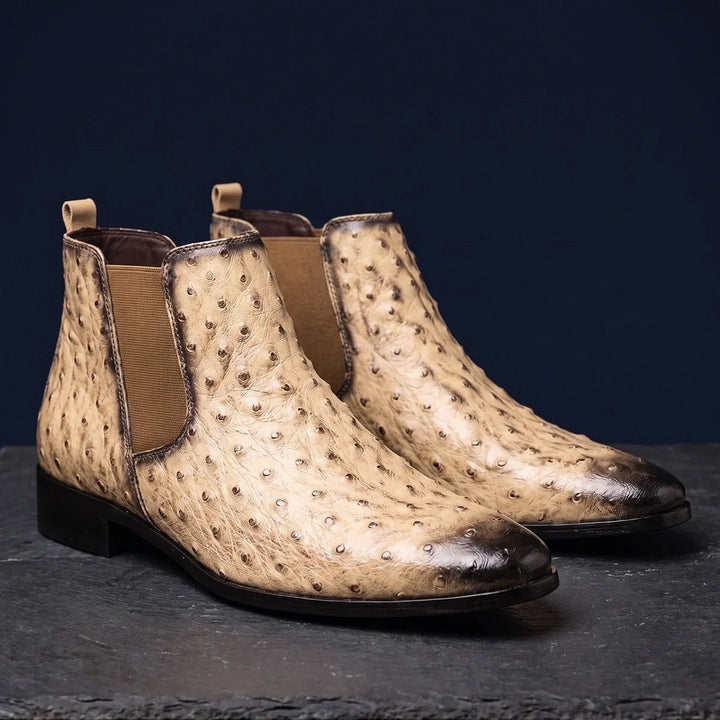 Magnus | Men Ostrich Chelsea Boots