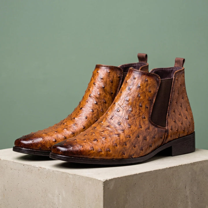 Magnus | Men Ostrich Chelsea Boots