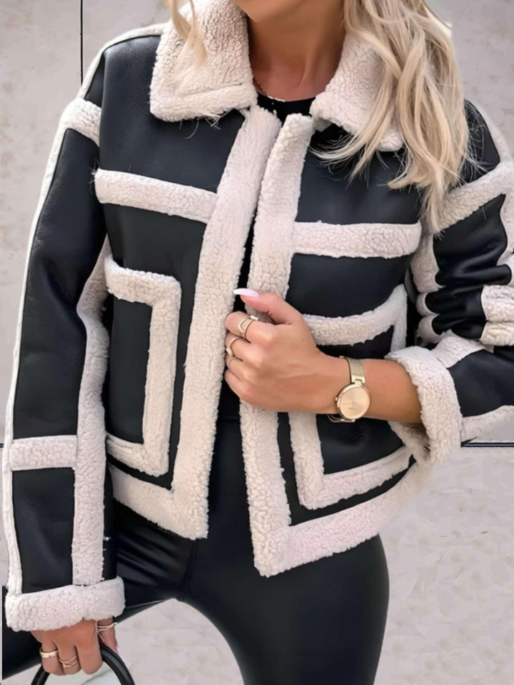 Cyd | Women Pocket Panel Shearling Jacket