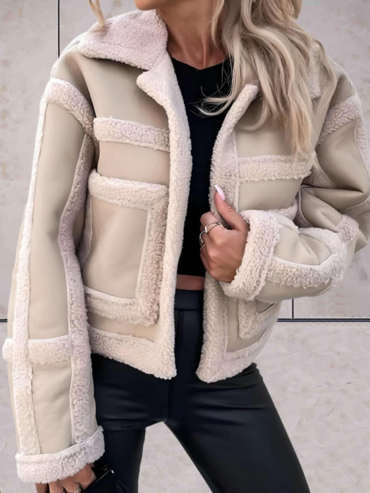 Cyd | Women Pocket Panel Shearling Jacket