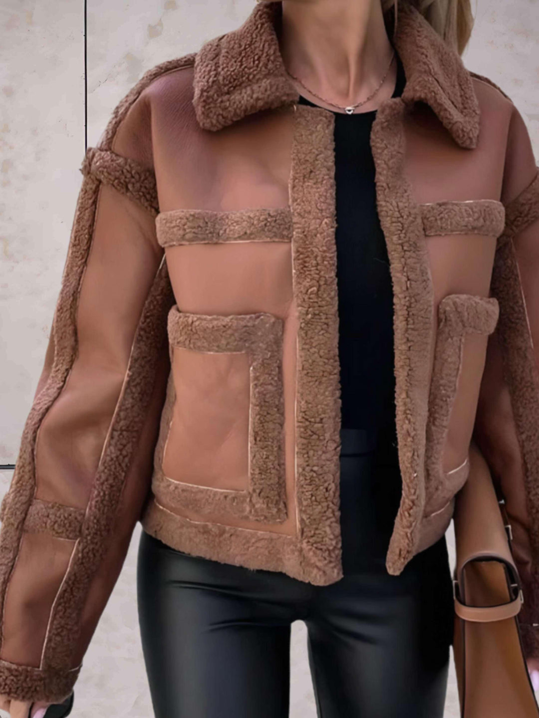 Cyd | Women Pocket Panel Shearling Jacket