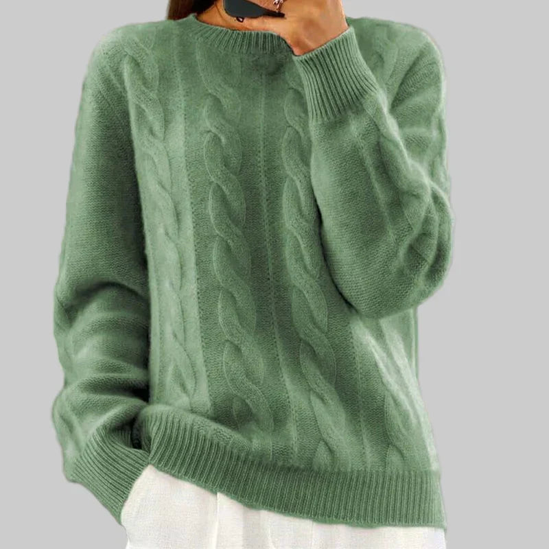 Eunice | Women Cable Knit Crewneck Sweater