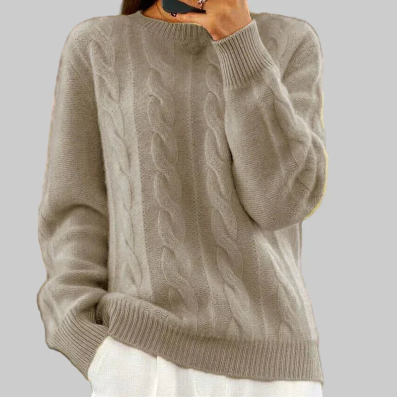 Eunice | Women Cable Knit Crewneck Sweater