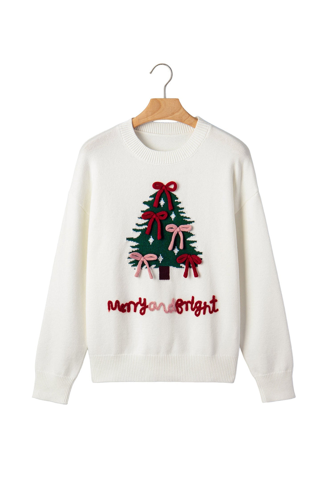Pomona Women Tree and Bow Applique Christmas Sweater