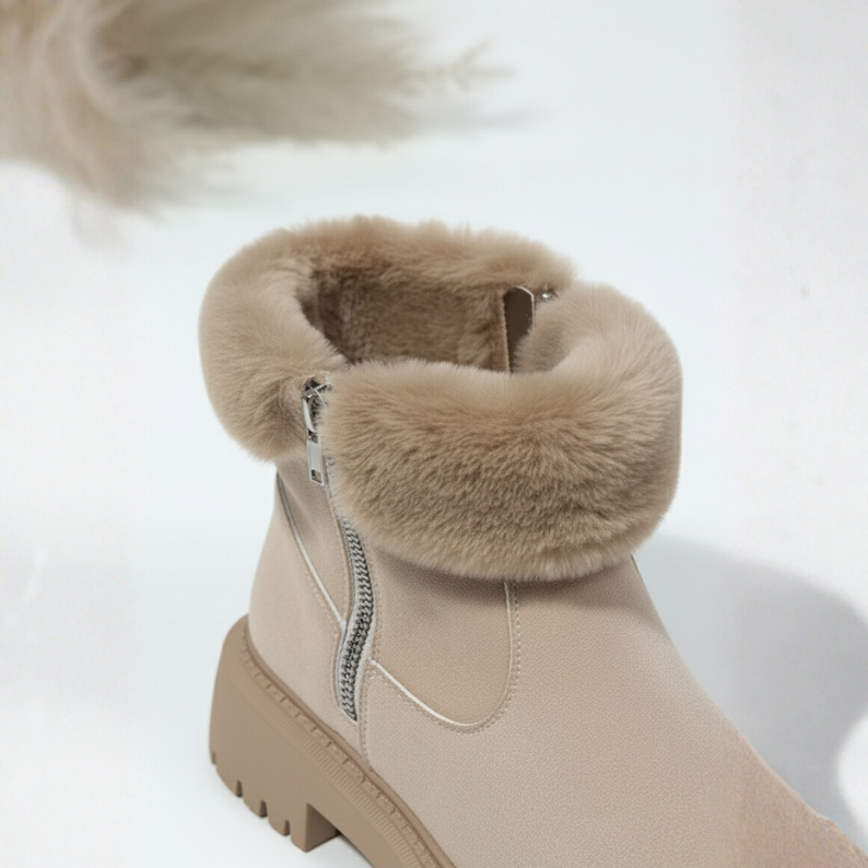 Thisbe | Women Faux Fur Trim Platform Boots