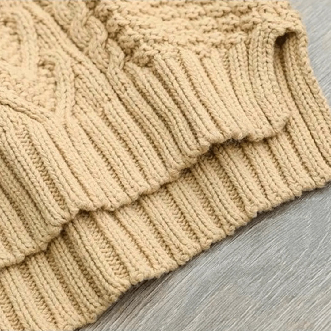 Orlagh | Women Mock Neck Cable Knit Sweater