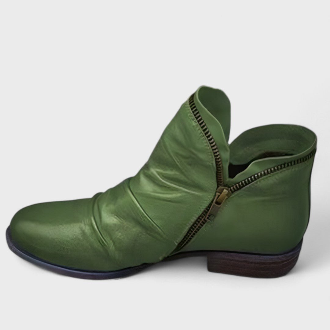 Bernadette | Women Slouch Zip Ankle Boots