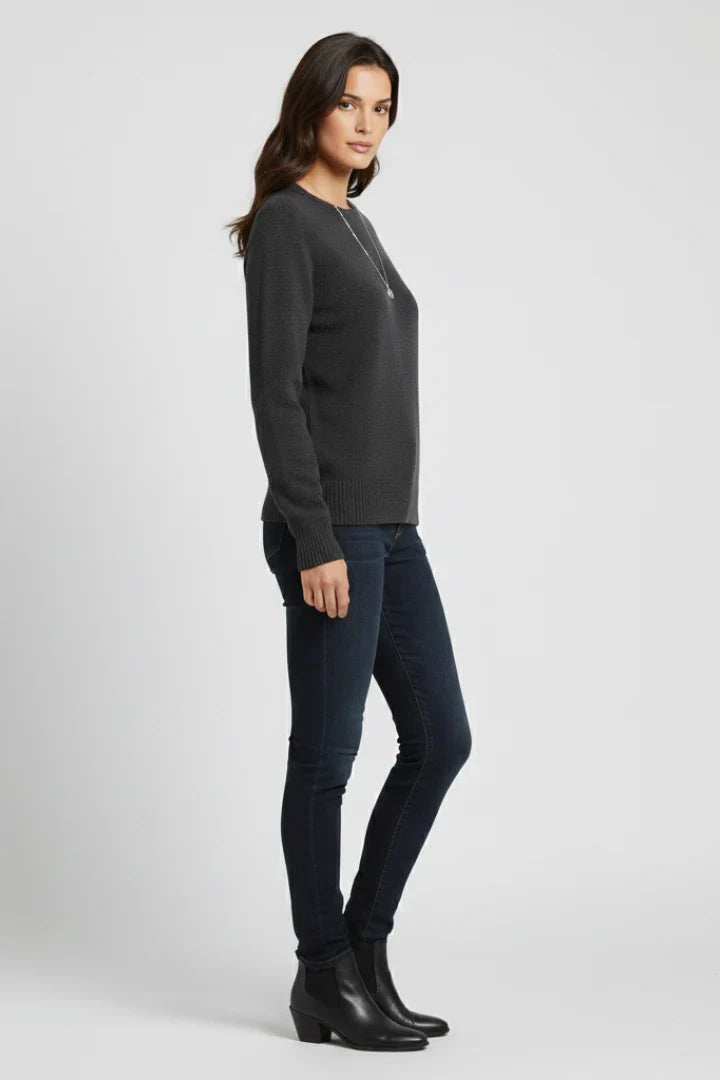 Martha | Women Ribbed Hem Crewneck Sweater