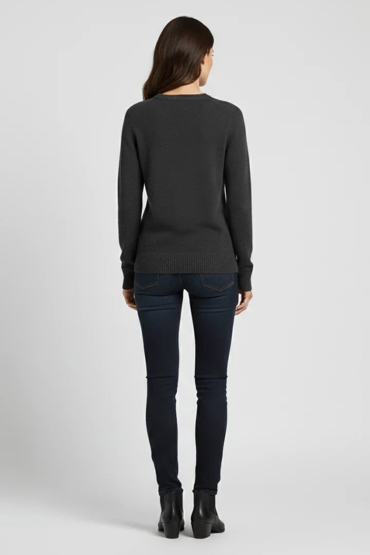 Martha | Women Ribbed Hem Crewneck Sweater