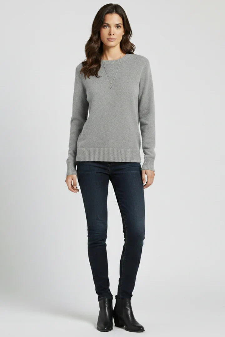 Martha | Women Ribbed Hem Crewneck Sweater