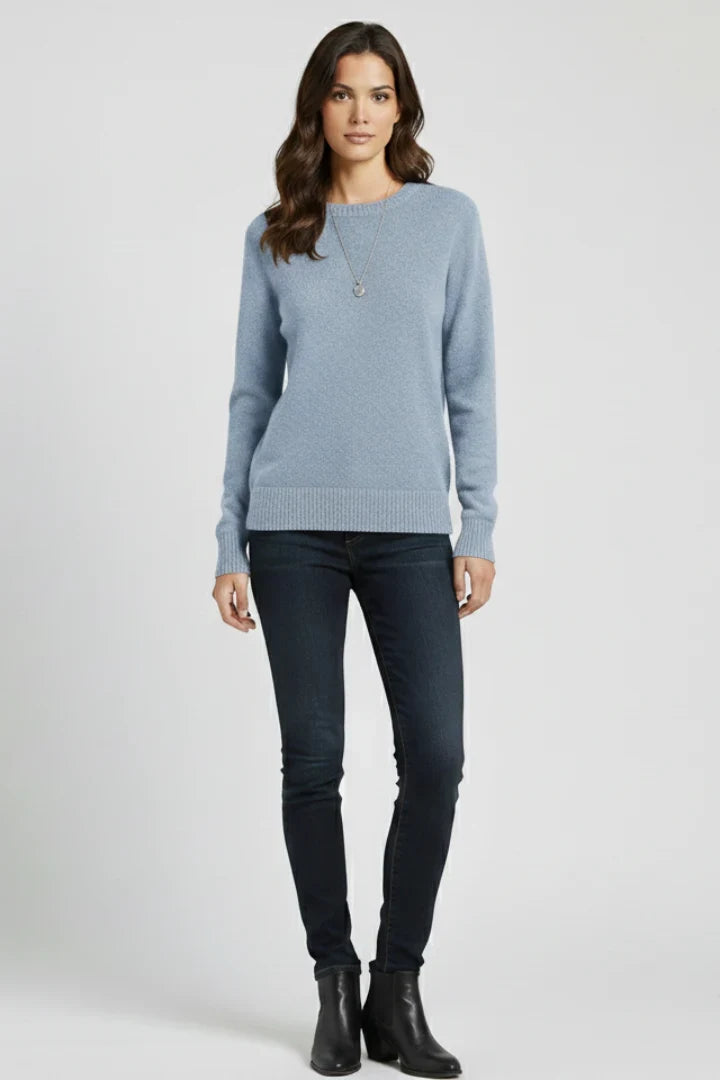 Martha | Women Ribbed Hem Crewneck Sweater