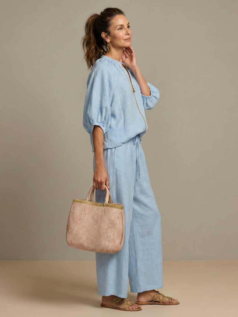 Sonja | Women Zip Front Pants Set