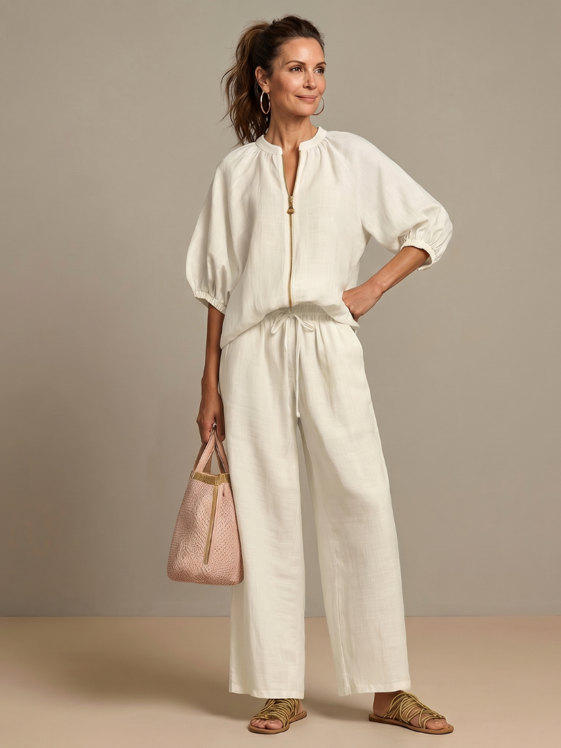 Sonja | Women Zip Front Pants Set