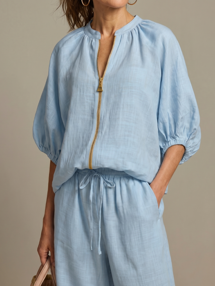 Sonja | Women Zip Front Pants Set