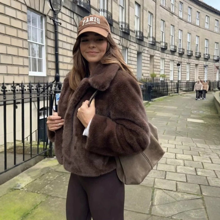 Paulette | Women Short Collared Faux Fur Coat
