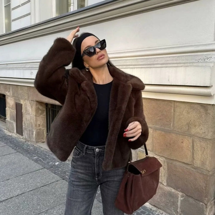 Paulette | Women Short Collared Faux Fur Coat
