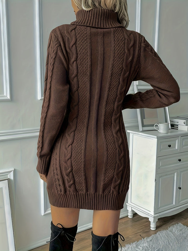 Rain | Women Cable Turtleneck Knit Dress