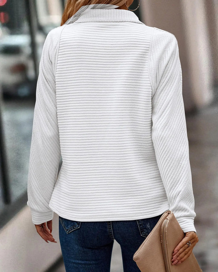 Sela | Women Quilted Rib Half Zip Pullover