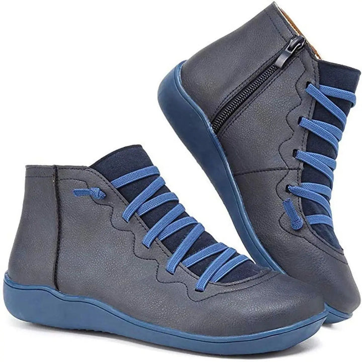 Phemie | Women Lace Up Side Zip Ankle Boots