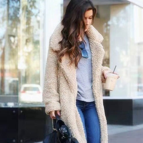 Kristy Women Longline Teddy Borg Fleece Winter Coat