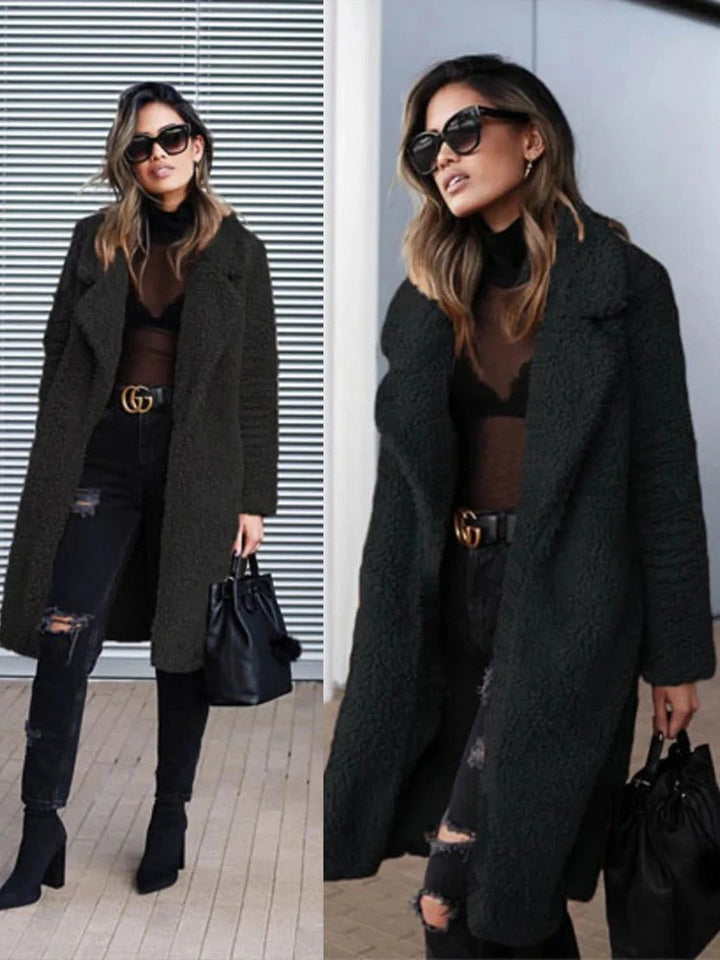 Kristy Women Longline Teddy Borg Fleece Winter Coat