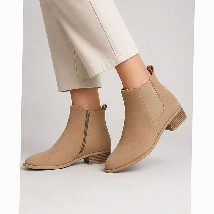 Fabiola Women Pointed Toe Side Zip Suede Heeled Boots