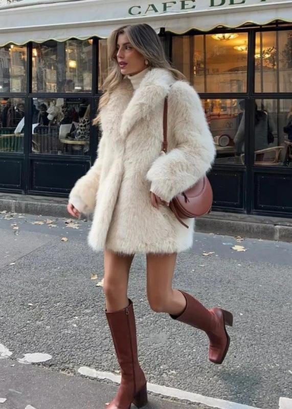 Liv | Women Shawl Collar Faux Fur Coat