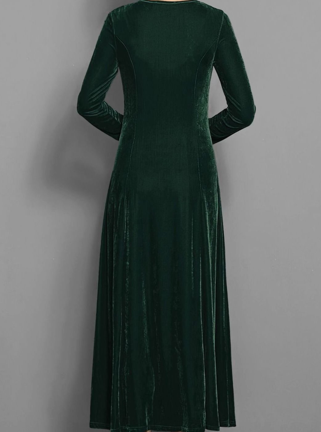Rosaria Women Velvet Long Sleeve A Line Holiday Dress