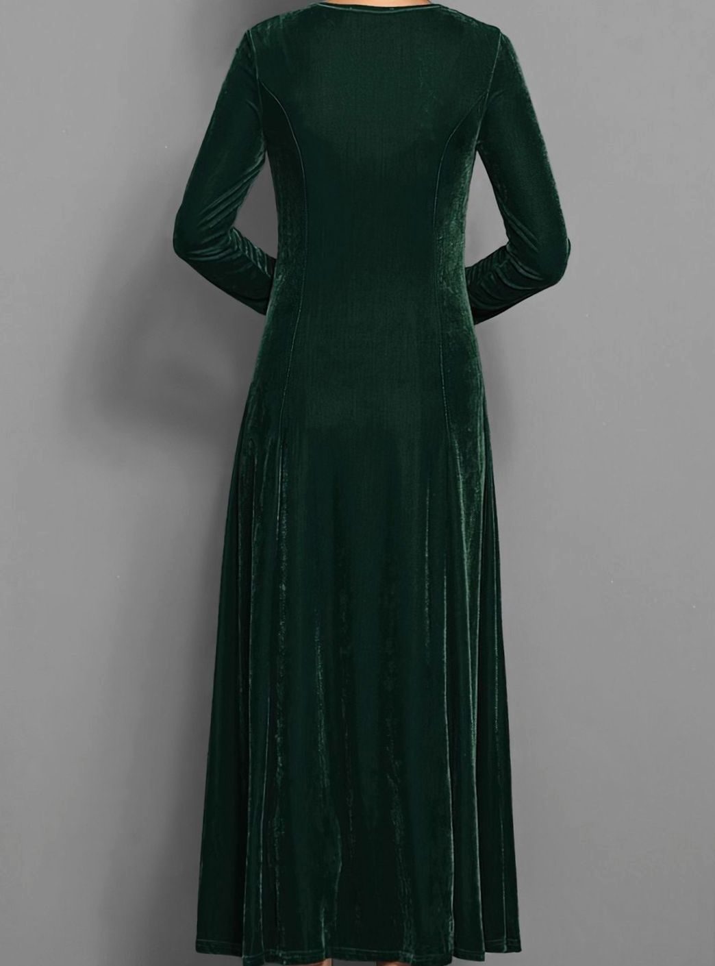 Rosaria Women Velvet Long Sleeve A Line Holiday Dress