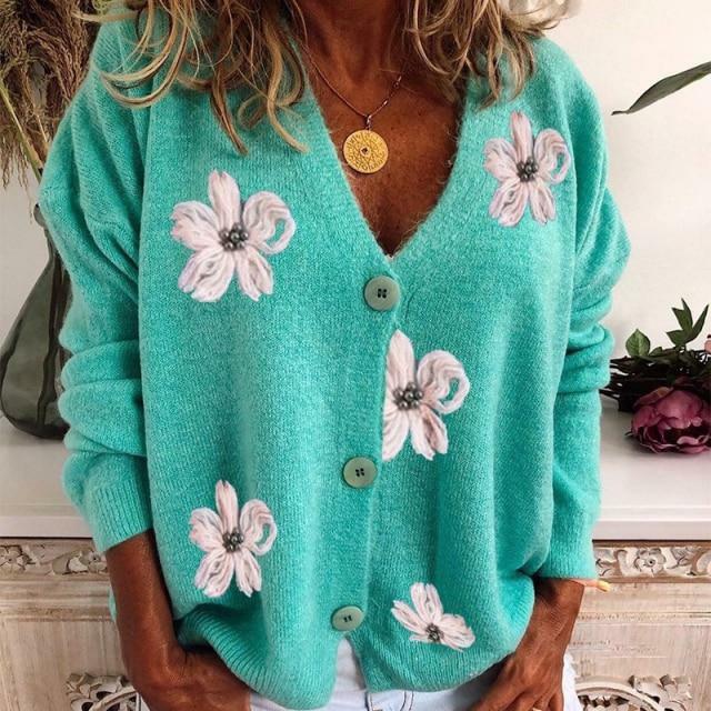 Glyn | Women Floral Applique Cardigan